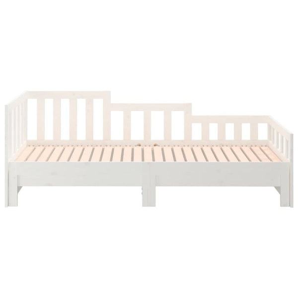 Sofa Beds Pull Out Day Bed White 2X(92X187) Cm Single Size Solid Wood Pine