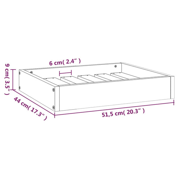 Pet Beds Dog Bed 51.5X44x9 Cm Solid Wood Pine