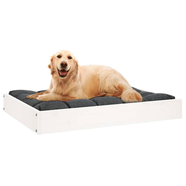 Pet Beds Dog Bed White 71.5X54x9 Cm Solid Wood Pine