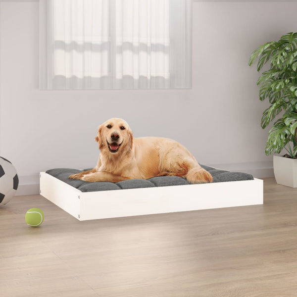 Pet Beds Dog Bed White 71.5X54x9 Cm Solid Wood Pine