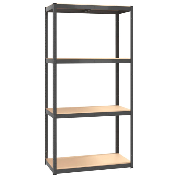 Bookshelves 4 Layer Shelves 2 Pcs Anthracite Steel And Engineered Wood