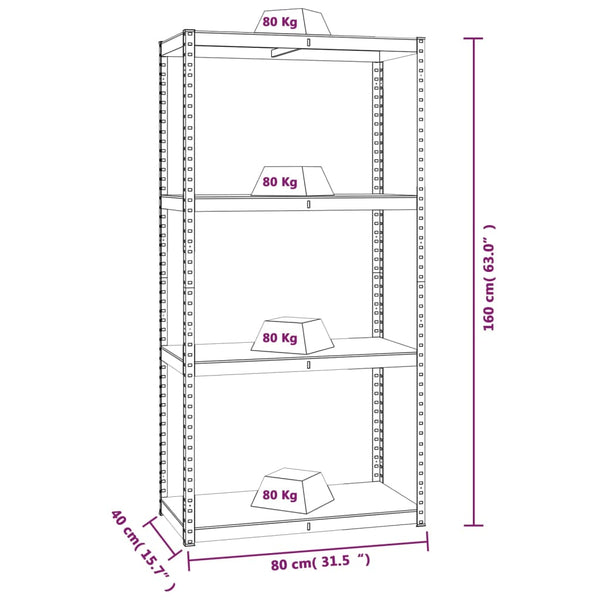 Bookshelves 4 Layer Shelves 2 Pcs Anthracite Steel And Engineered Wood