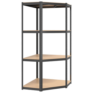 Bookshelves 4 Layer Corner Shelf Anthracite Steel And Engineered Wood