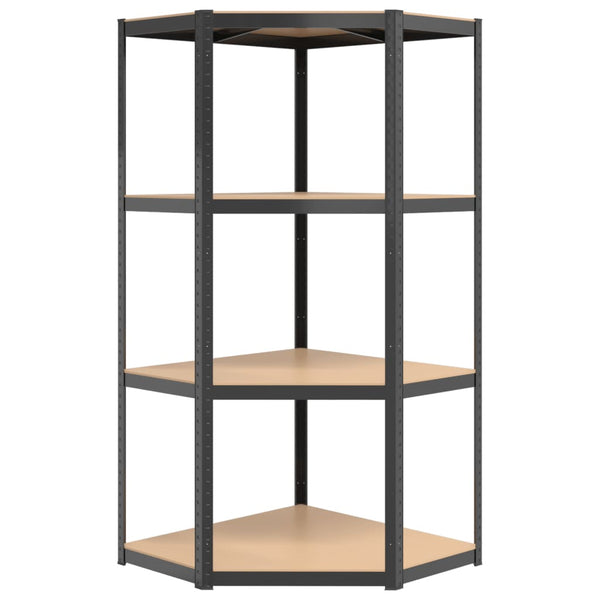 Bookshelves 4 Layer Corner Shelf Anthracite Steel And Engineered Wood