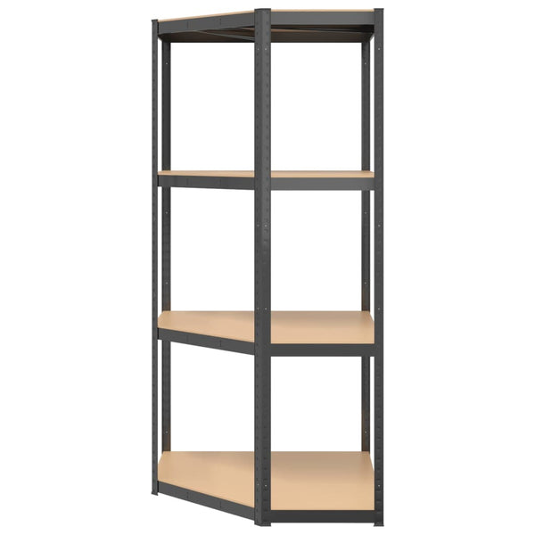 Bookshelves 4 Layer Corner Shelf Anthracite Steel And Engineered Wood