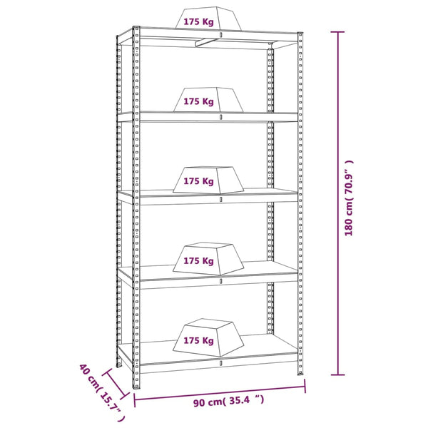 Bookshelves 5 Layer Shelves 2 Pcs Blue Steel And Engineered Wood