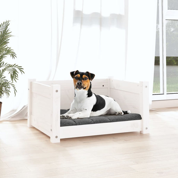 Pet Beds Dog Bed White 55.5X45.5X28 Cm Solid Pine Wood