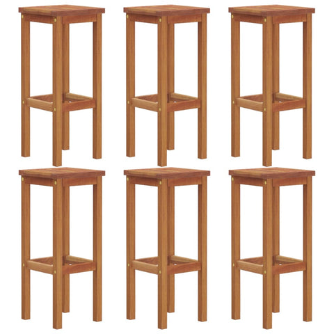 Benches Bar Stools Bar Stools 6 Pcs Solid Wood Acacia