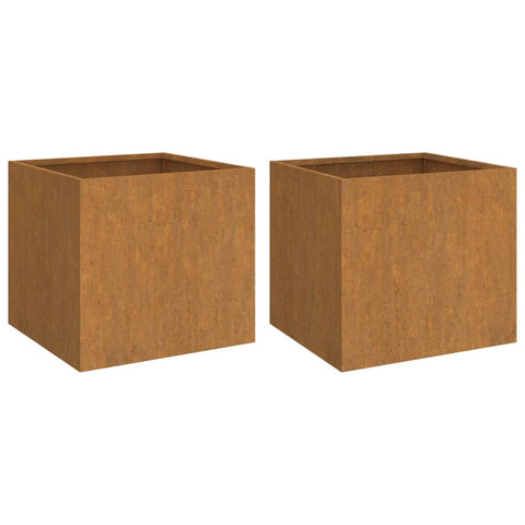 Raised Garden Beds Planters 2 Pcs 42X40x39 Cm Corten Steel