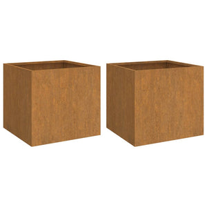 Raised Garden Beds Planters 2 Pcs 49X47x46 Cm Corten Steel