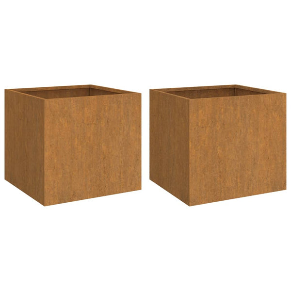 Raised Garden Beds Planters 2 Pcs 49X47x46 Cm Corten Steel