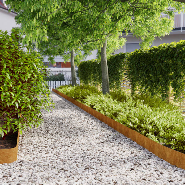 Garden Edging & Borders Lawn Edgings 15X103 Cm Flexible Corten Steel