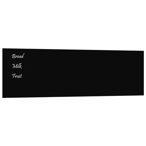 Whiteboards Wall Mounted Magnetic Board Black 100X30 Cm Tempered Glass