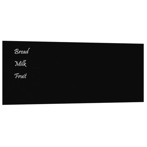 Whiteboards Wall Mounted Magnetic Board Black 100X40 Cm Tempered Glass