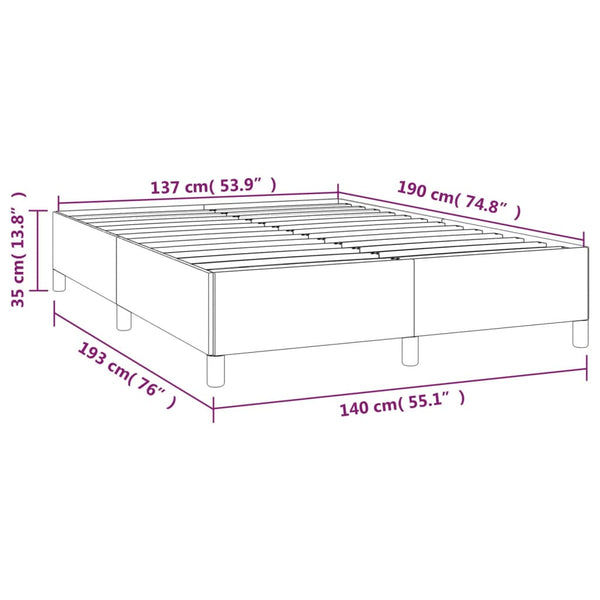 Double Bed Frames Bed Frame Dark Grey 137X187 Cm Double Size Fabric