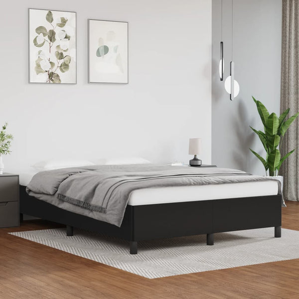 Double Bed Frames Bed Frame Black 137X187 Cm Double Size Faux Leather