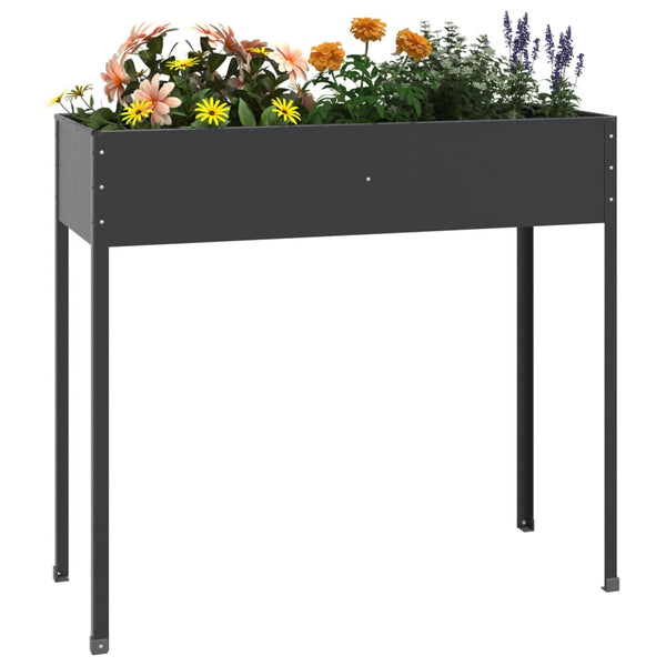 Raised Garden Beds Garden Planter Anthracite 100.5X40.5X90 Cm Galvanised Steel