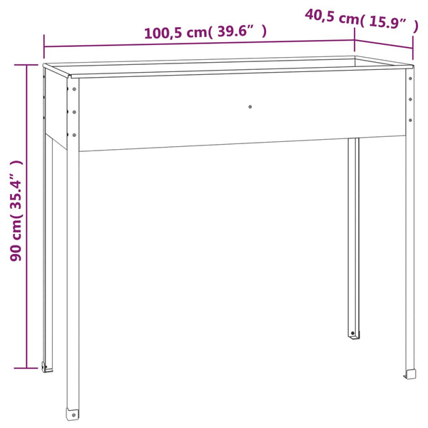 Raised Garden Beds Garden Planter Anthracite 100.5X40.5X90 Cm Galvanised Steel