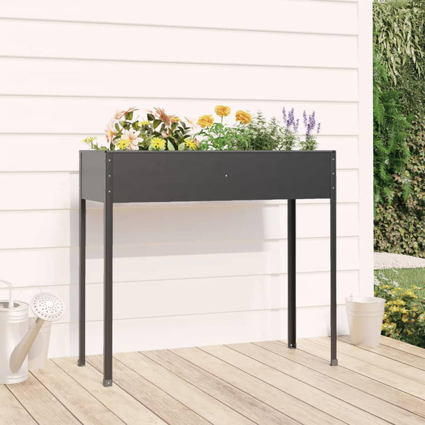 Raised Garden Beds Garden Planter Anthracite 100.5X40.5X90 Cm Galvanised Steel