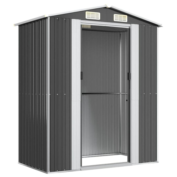 Sheds Summerhouses Carports Garden Shed Anthracite 192X108x223 Cm Galvanised Steel