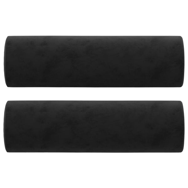 Cushions & Decorative Pillows Throw Pillows 2 Pcs Black Diameter 15X50 Cm Velvet