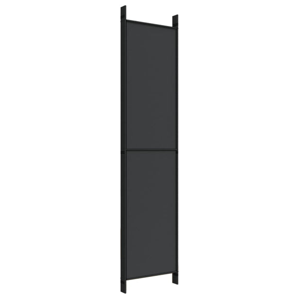 5-Panel Room Divider Black 250X220 Cm Fabric