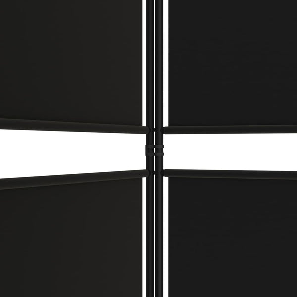6-Panel Room Divider Black 300X180 Cm Fabric