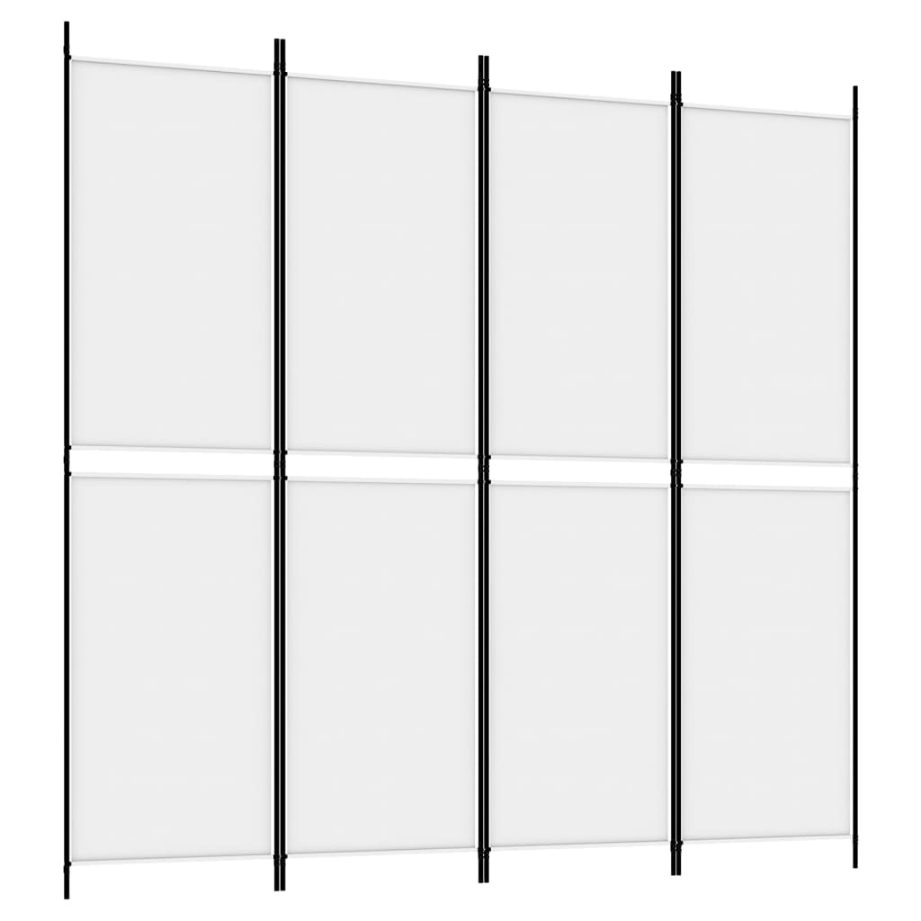 Screens & Room Dividers 4 Panel Room Divider White 200X200 Cm Fabric