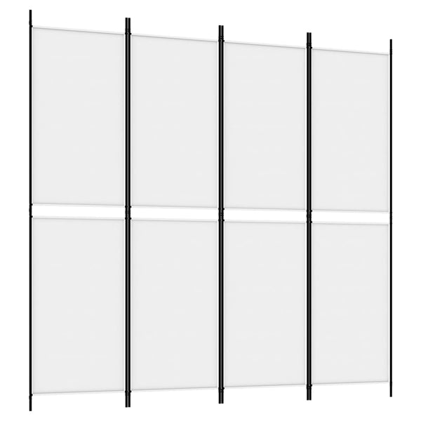 Screens & Room Dividers 4 Panel Room Divider White 200X200 Cm Fabric