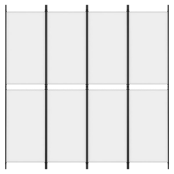 Screens & Room Dividers 4 Panel Room Divider White 200X200 Cm Fabric