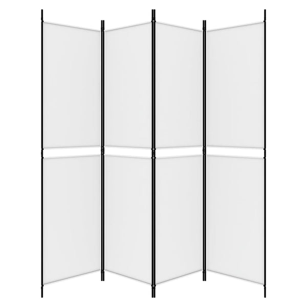 Screens & Room Dividers 4 Panel Room Divider White 200X200 Cm Fabric