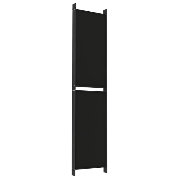 Screens & Room Dividers 6 Panel Room Divider Black 300X220 Cm Fabric