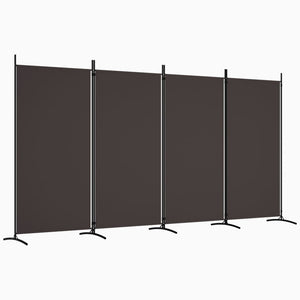 Screens & Room Dividers 4 Panel Room Divider Brown 346X180 Cm Fabric