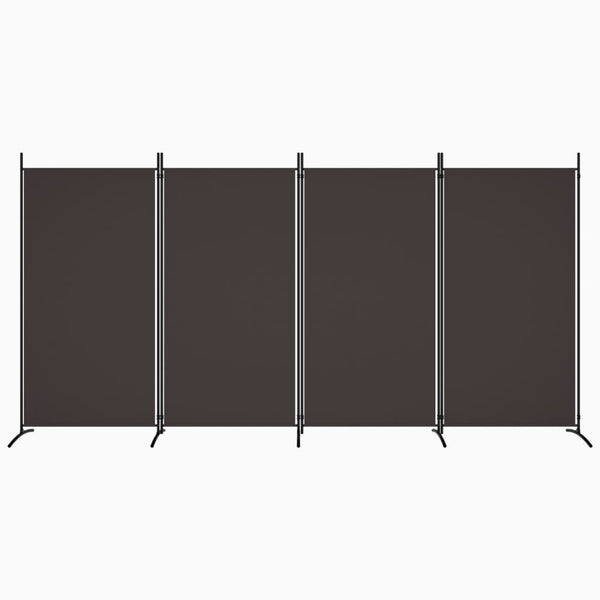 Screens & Room Dividers 4 Panel Room Divider Brown 346X180 Cm Fabric