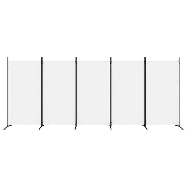 5-Panel Room Divider White 433X180 Cm Fabric