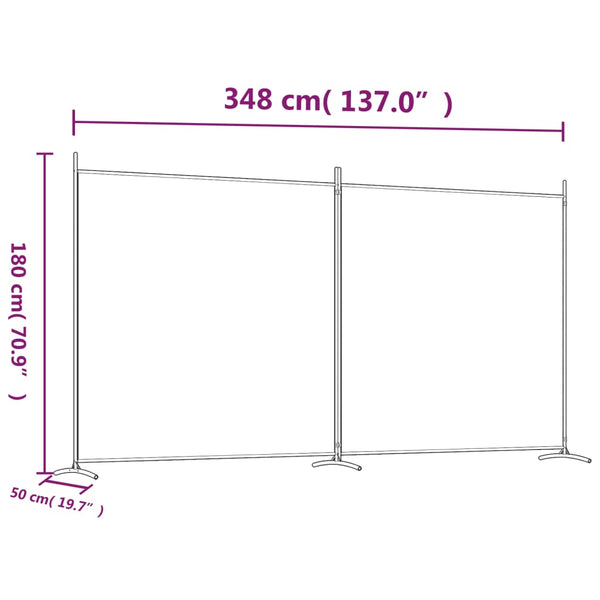 Screens & Room Dividers 2 Panel Room Divider Anthracite 348X180 Cm Fabric