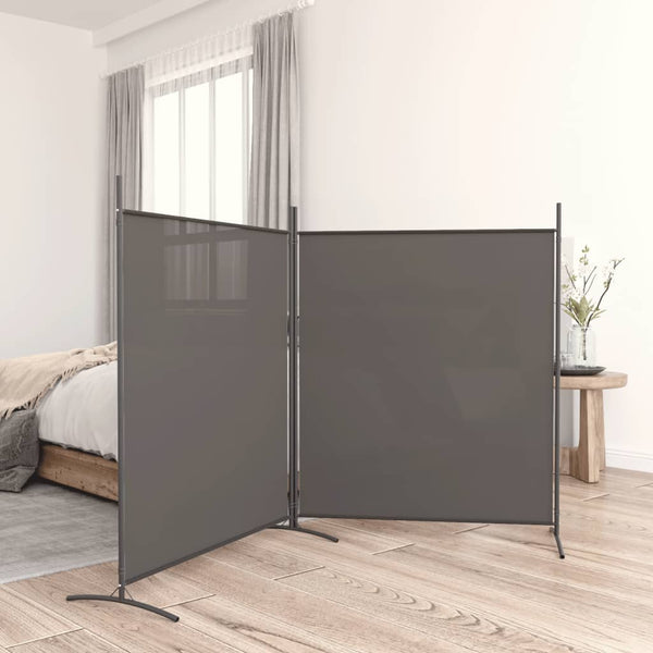 Screens & Room Dividers 2 Panel Room Divider Anthracite 348X180 Cm Fabric