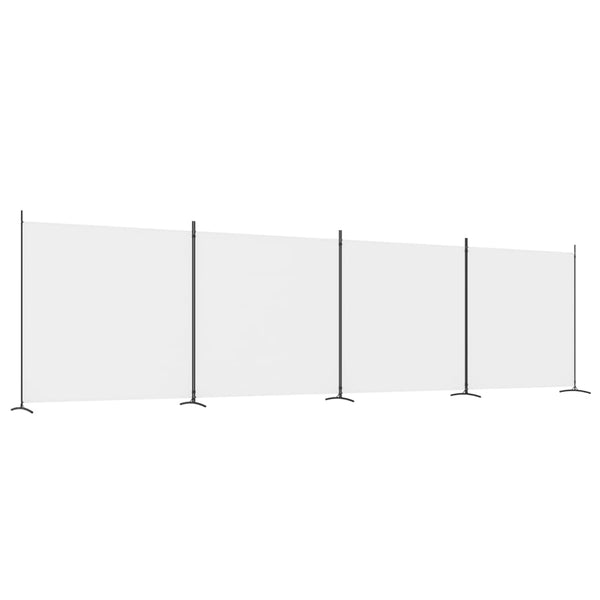 4-Panel Room Divider White 698X180 Cm Fabric