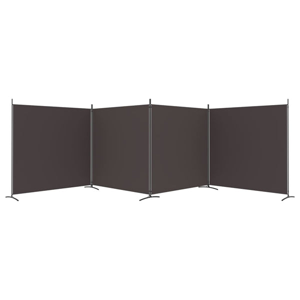 4-Panel Room Divider Brown 698X180 Cm Fabric