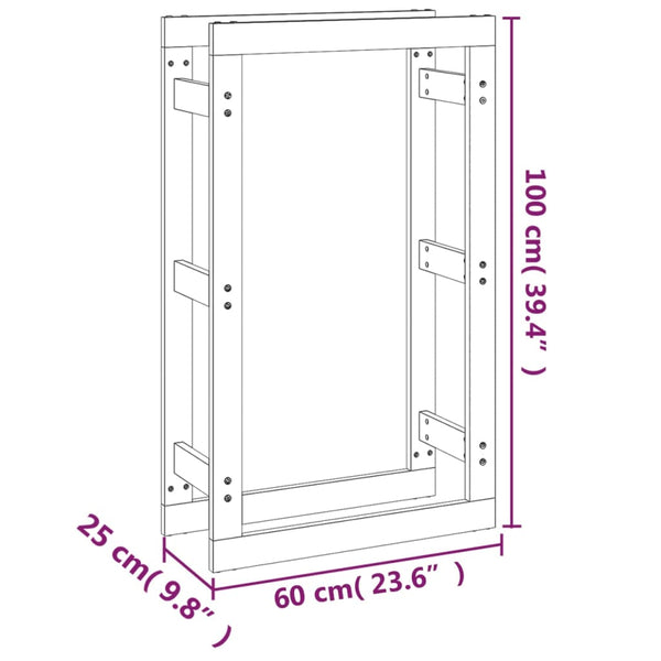 Fireplace & Stove Accessories Firewood Rack 60X25x100 Cm Solid Wood Pine