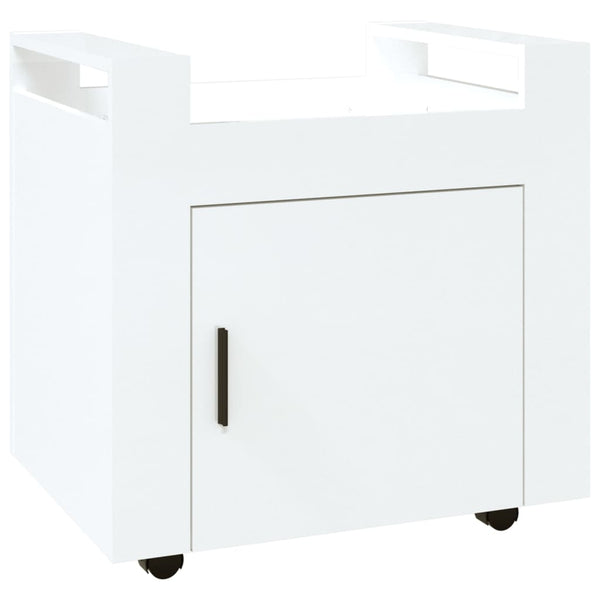 Home Office Desks Desk Trolley High Gloss White 60X45x60 Cm Engineered Wood