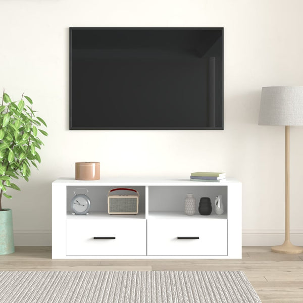 TV Stands & Entertainment Units Tv Cabinet White 100X35x40 Cm Engineered Wood