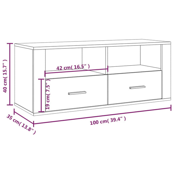 TV Stands & Entertainment Units Tv Cabinet White 100X35x40 Cm Engineered Wood