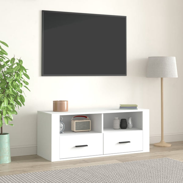 TV Stands & Entertainment Units Tv Cabinet White 100X35x40 Cm Engineered Wood