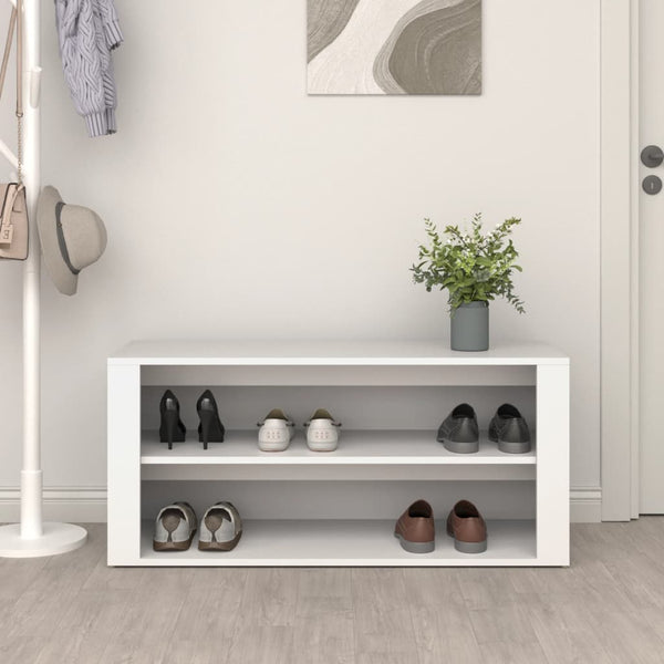 Shoe Racks Shoe Rack White 100X35x45 Cm Engineered Wood