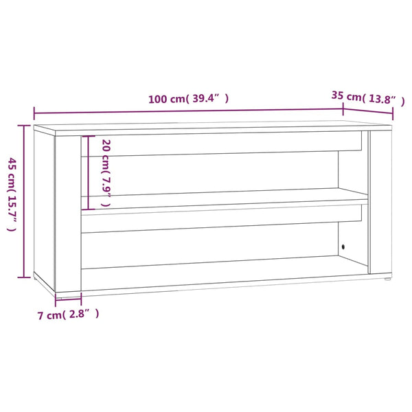 Shoe Racks Shoe Rack White 100X35x45 Cm Engineered Wood