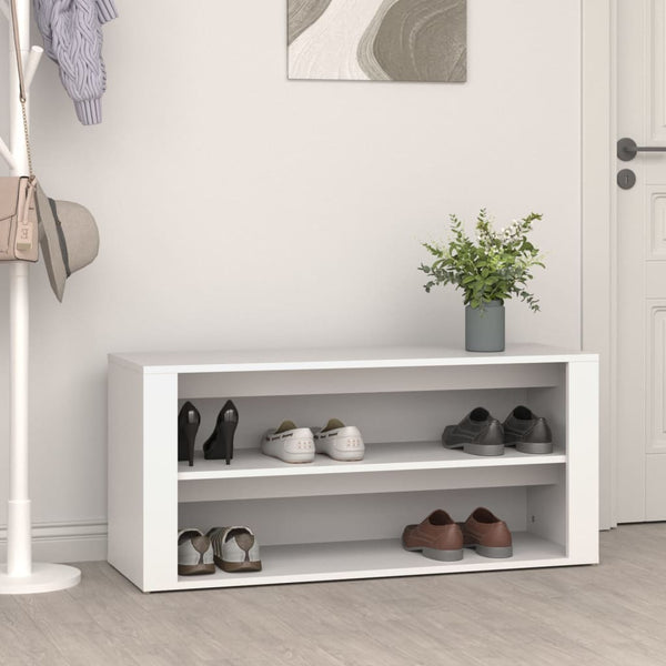 Shoe Racks Shoe Rack White 100X35x45 Cm Engineered Wood