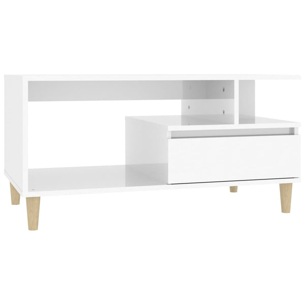 Coffee Tables Coffee Table High Gloss White 90X49x45 Cm Engineered Wood