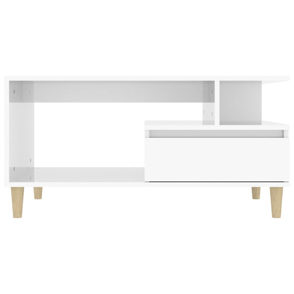 Coffee Tables Coffee Table High Gloss White 90X49x45 Cm Engineered Wood