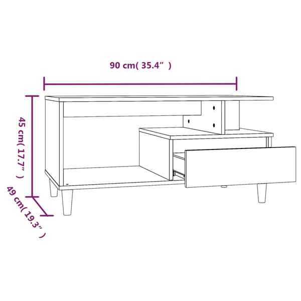 Coffee Tables Coffee Table High Gloss White 90X49x45 Cm Engineered Wood